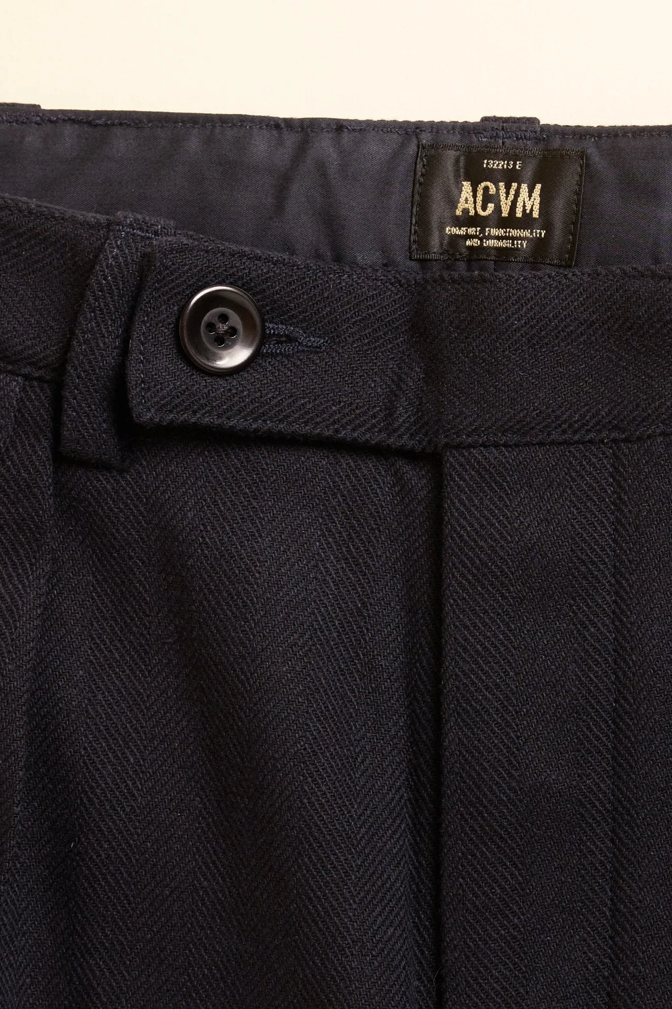 Addict Clothes Single Pleated Herringbone Army Trousers - Navy