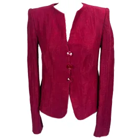 Armani Collezioni Fuchsia Textured Linen Mix Jacket M