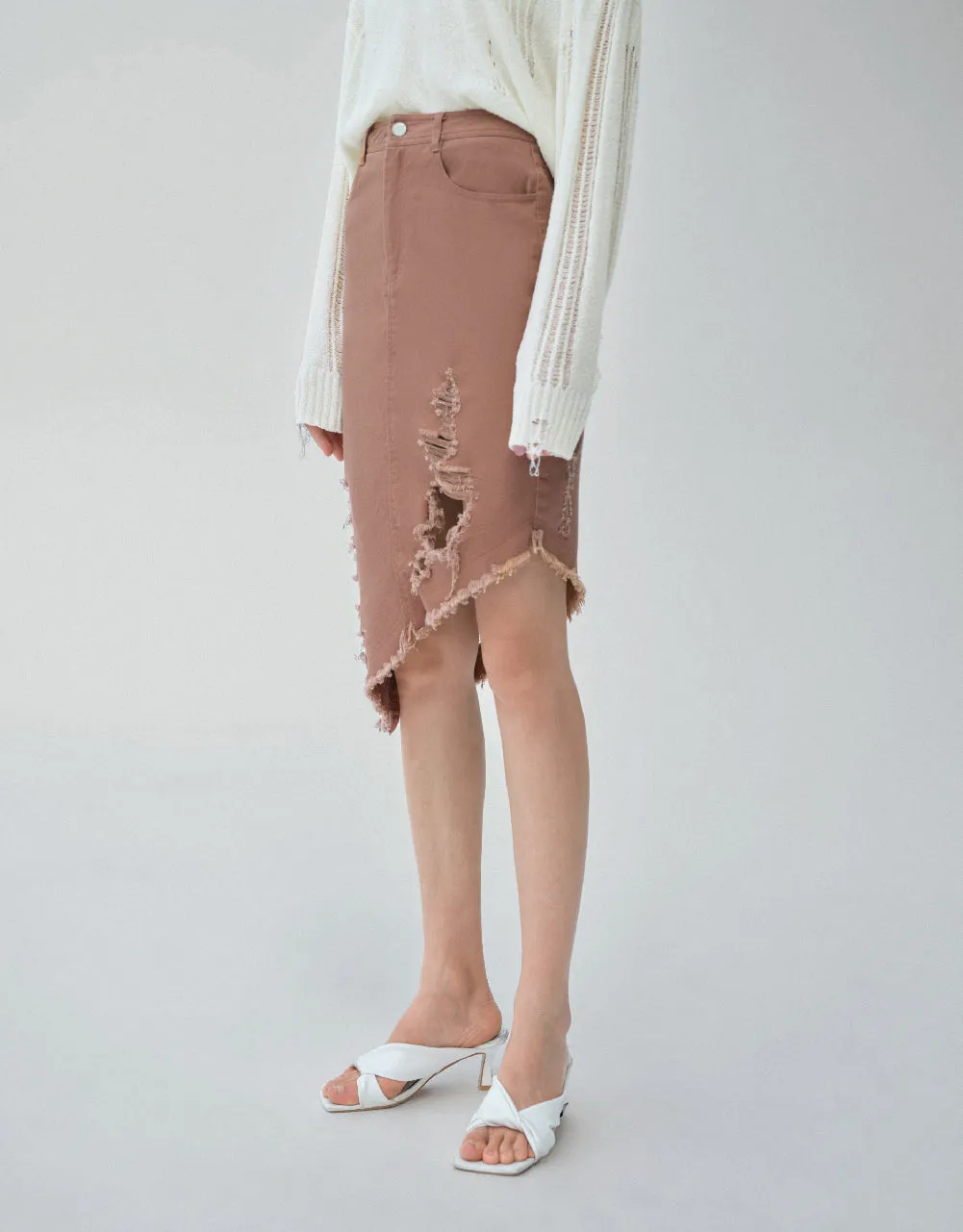 Asymmetric Straight Skirt