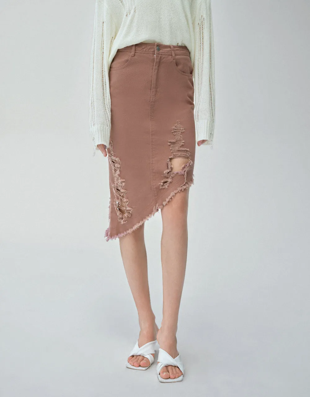 Asymmetric Straight Skirt