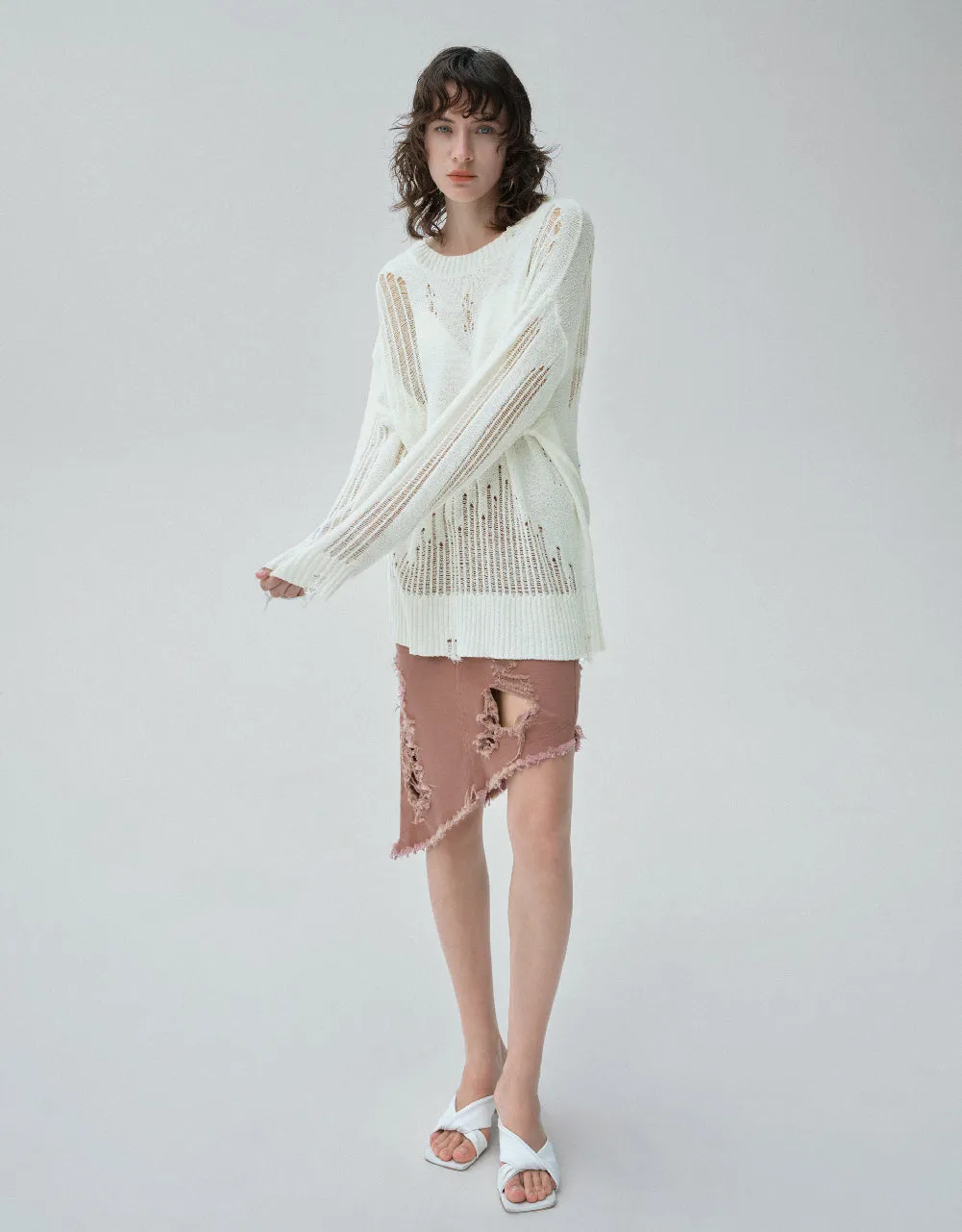 Asymmetric Straight Skirt