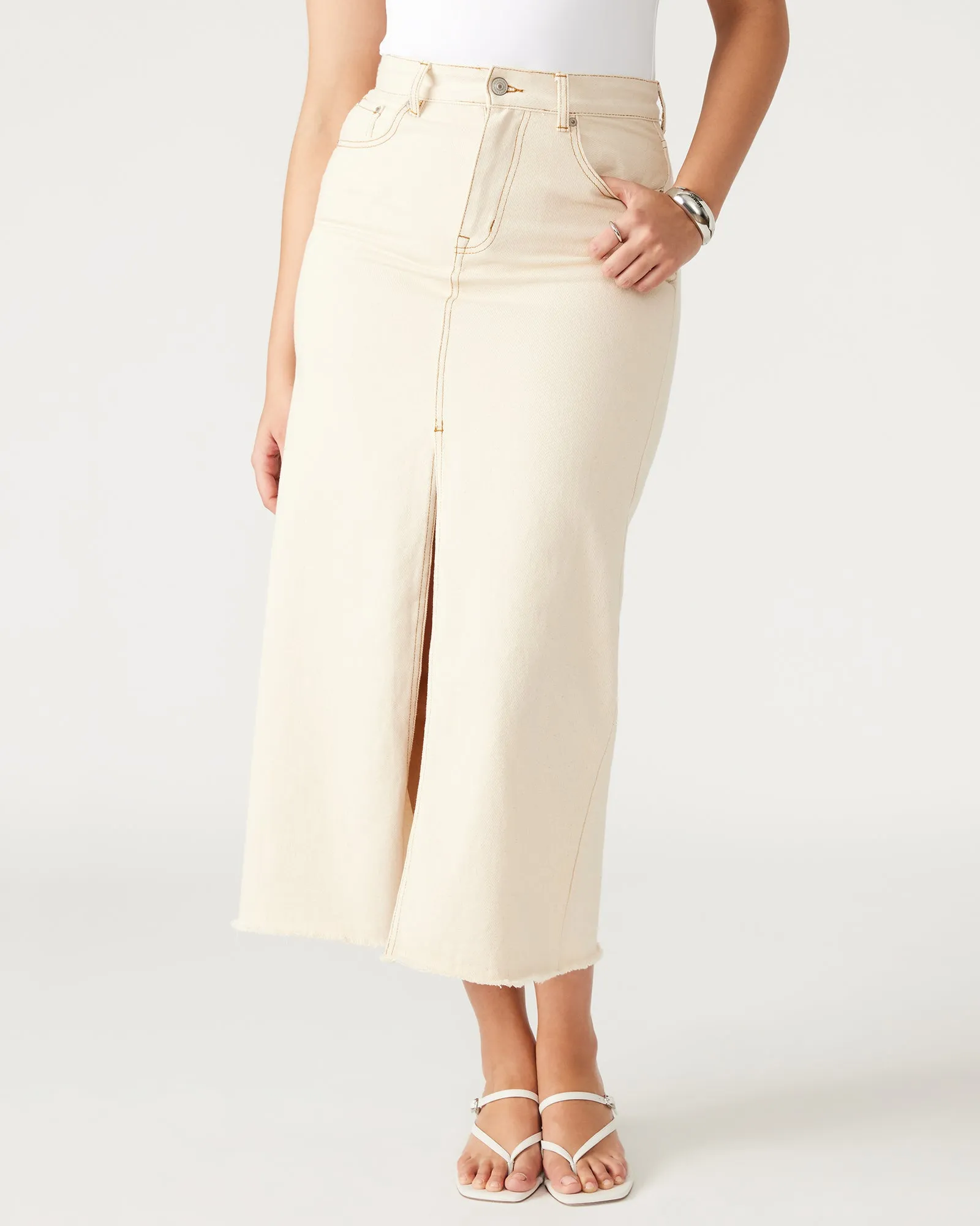 AVANI DENIM SKIRT IVORY