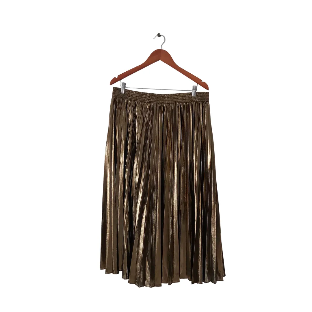 Banana Republic Gold Pleated Midi Skirt Set | Gently Used |