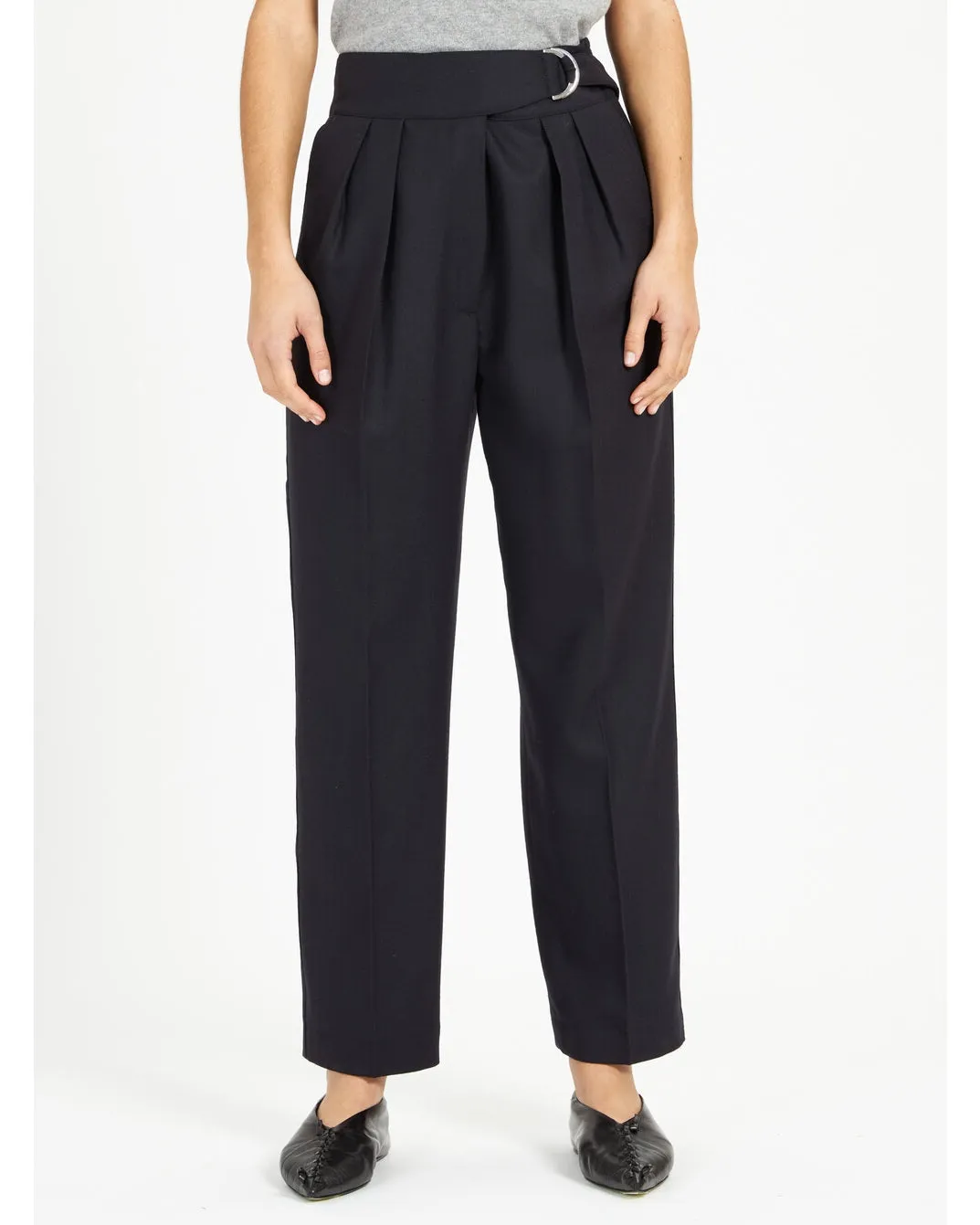 Barena Black Wool Pleated Trousers