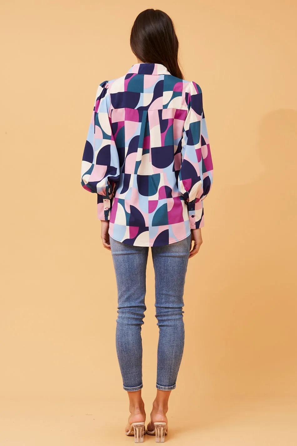 BELLE GEOMETRIC PRINT SHIRT