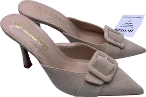 boohoo Nude Covered Buckle Mule Court UK 6 EU 39 👠