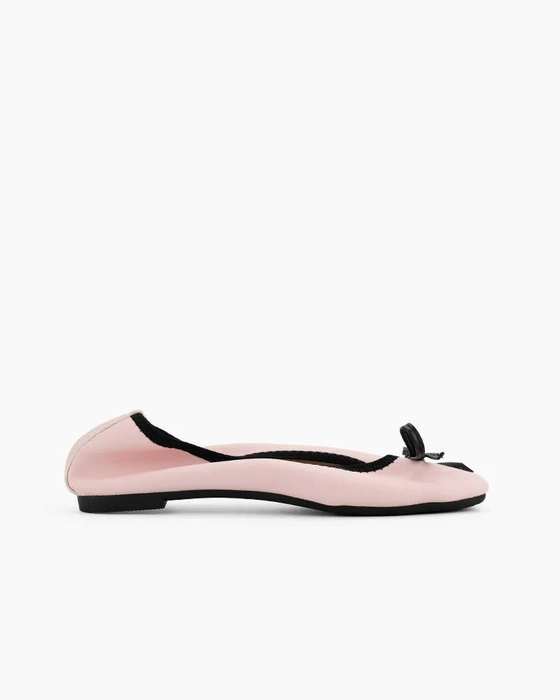 Bow Square Toe Soft Sole Flats