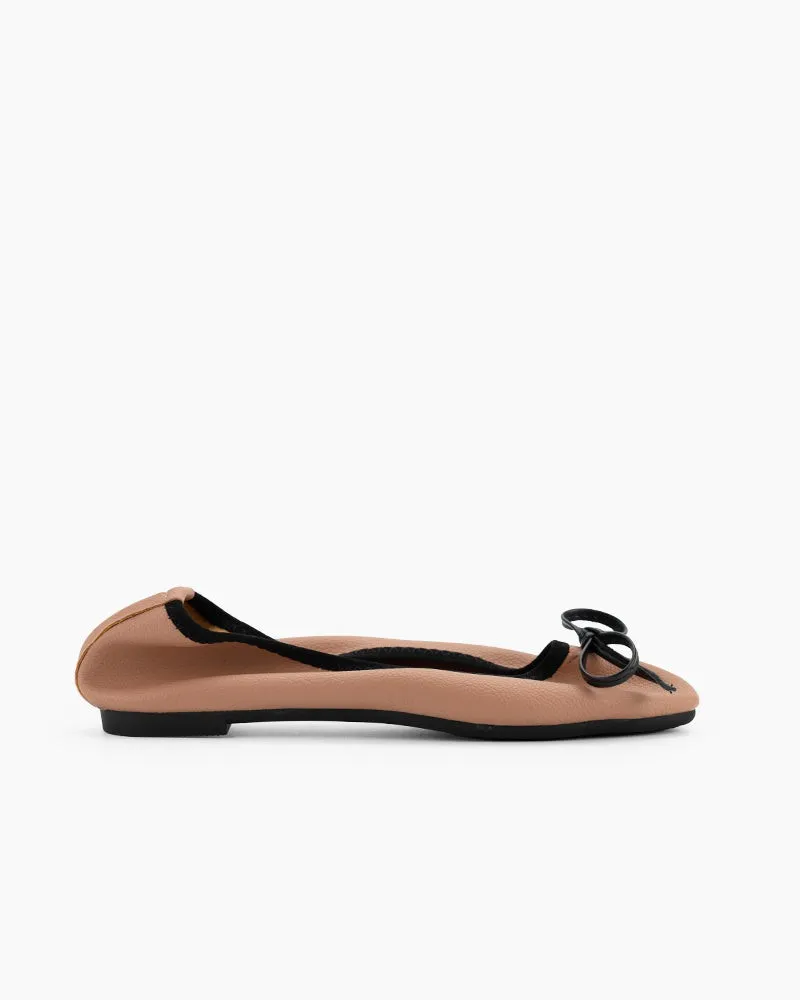 Bow Square Toe Soft Sole Flats