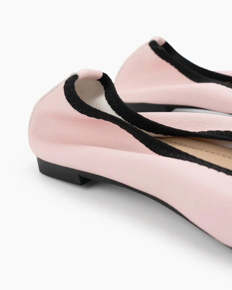 Bow Square Toe Soft Sole Flats