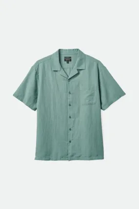 Bunker Linen Blend S/S Camp Collar Shirt - Chinois Green