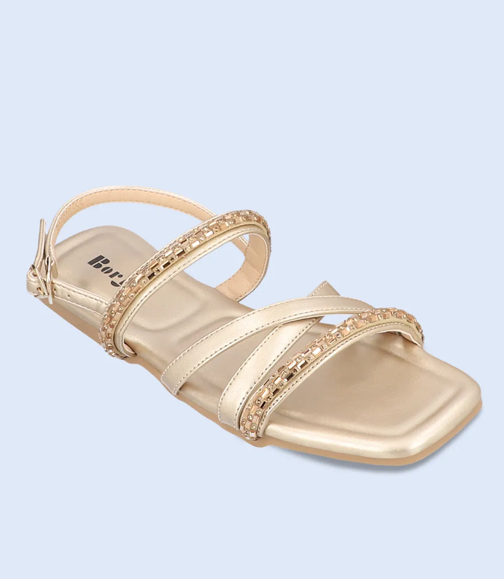 BW7364-DULL-GOLD-Women Casual Sandal