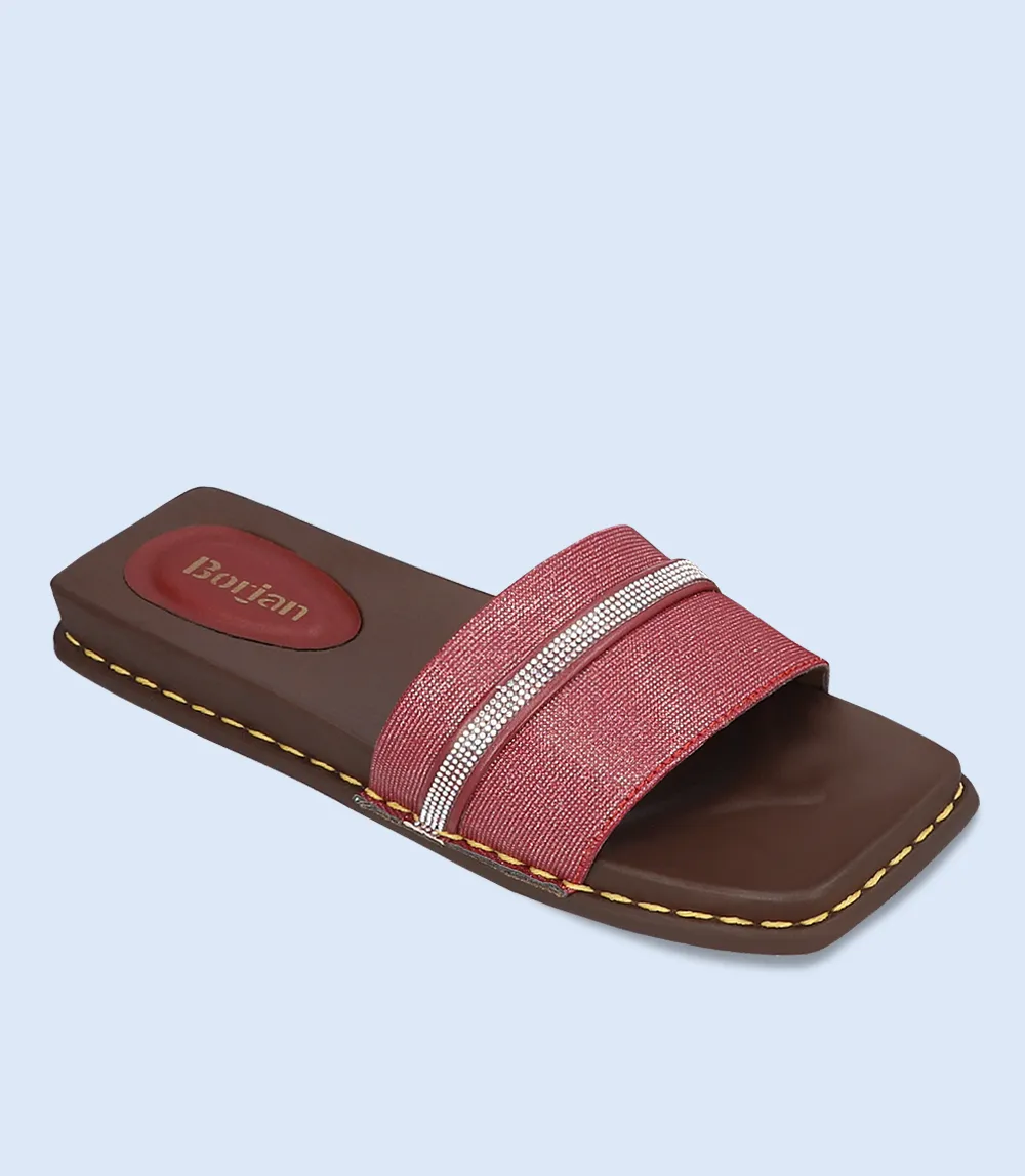 BW8329-MAROON-Women Casual Slipper