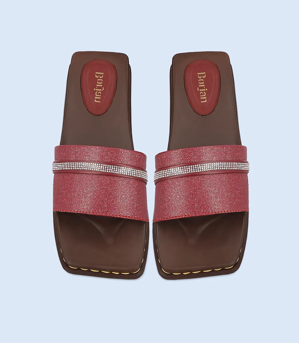 BW8329-MAROON-Women Casual Slipper