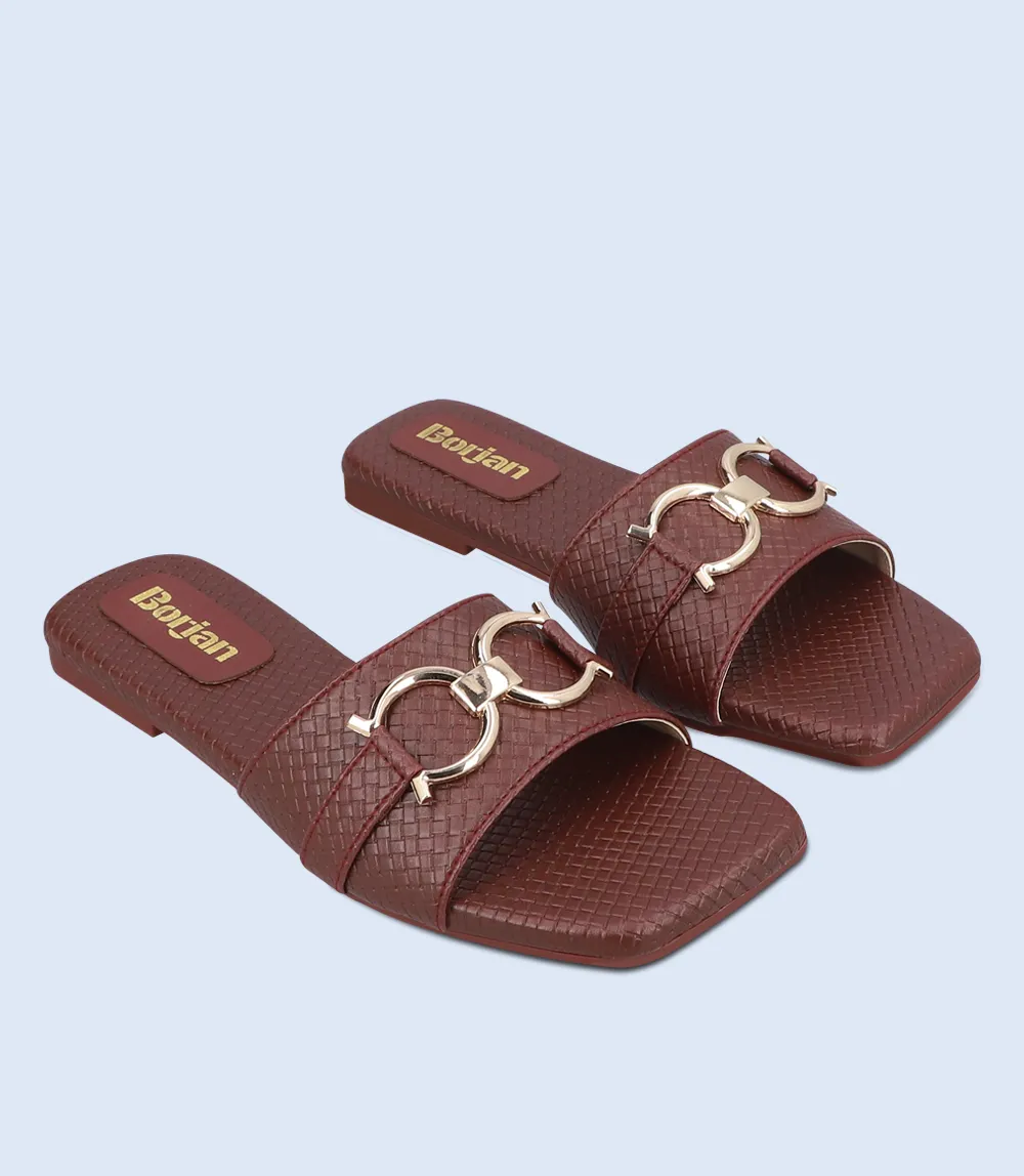 BW9292-MAROON-Women Casual Slipper