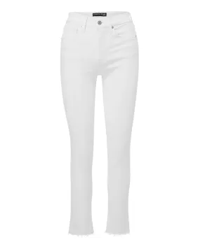 Carly Kick Flare Raw Hem Denim (White)