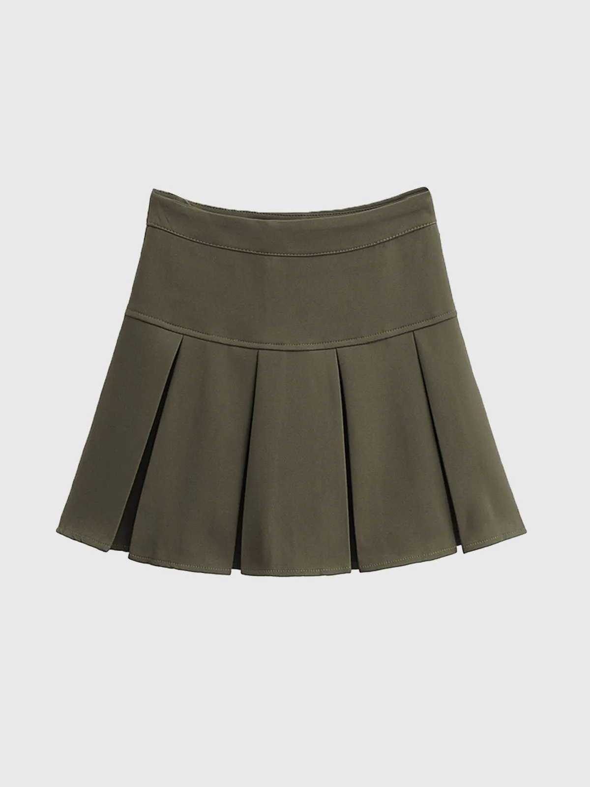 Casual High Waist Pleated Mini Skirt