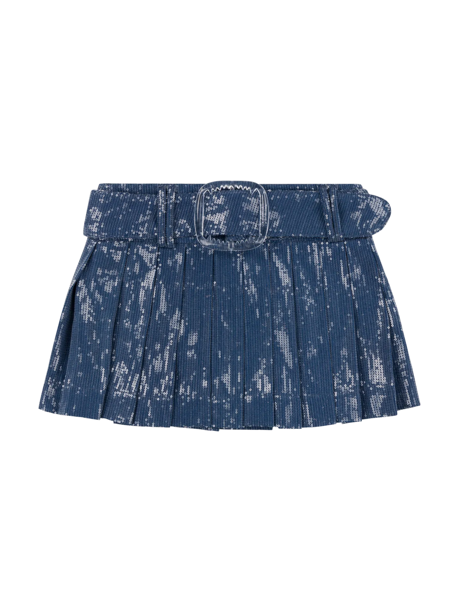 CHARLES JEFFREY - Pleated Rara Skirt - SEQUIN DENIM