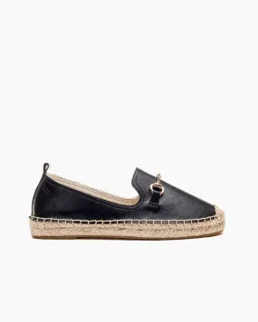 Classic Metal Buckle Slip On Espadrilles Loafer