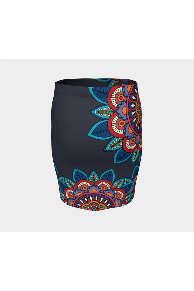 Colorful Floral Fitted Skirt