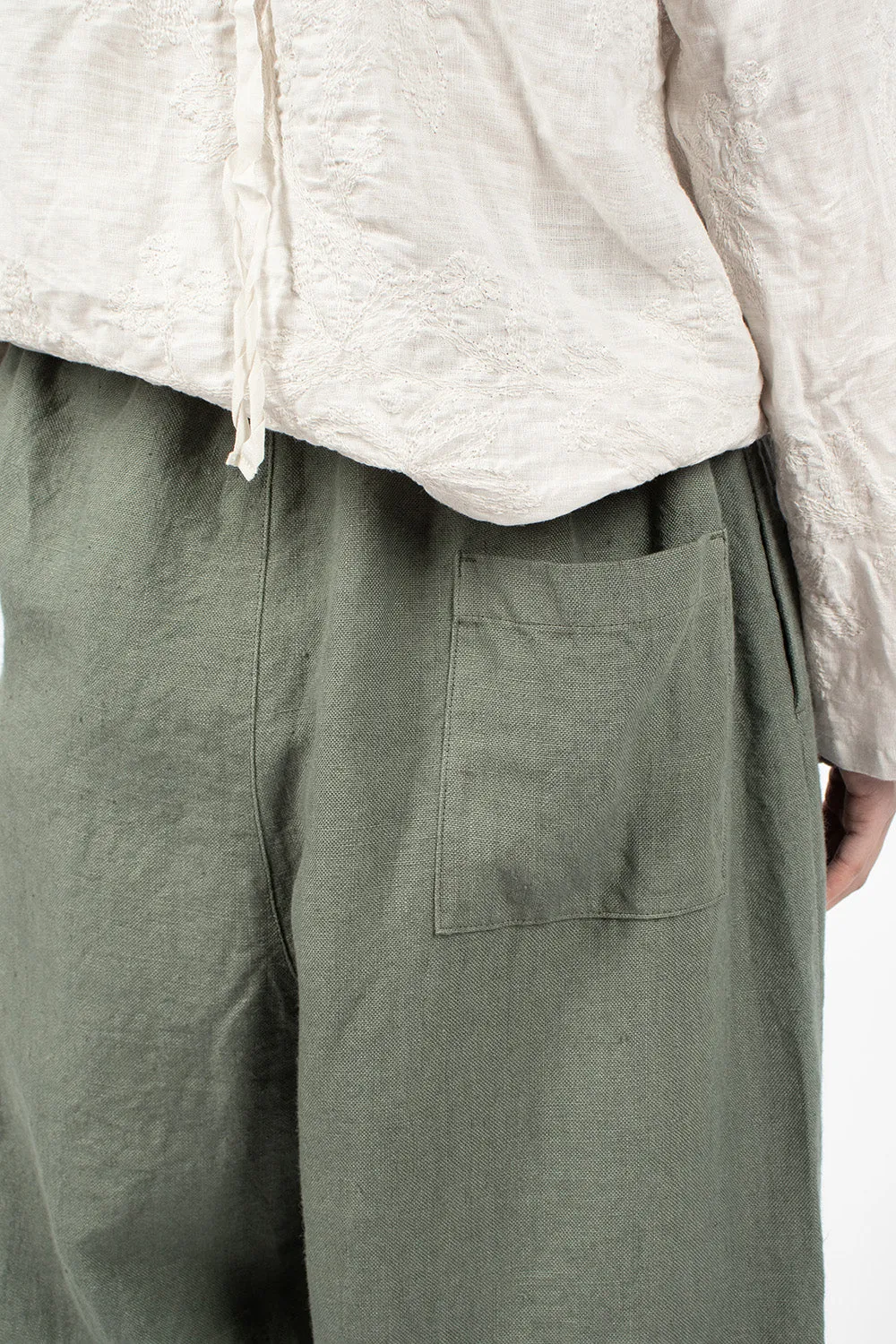 Cuff Pleated Pant Sage Green