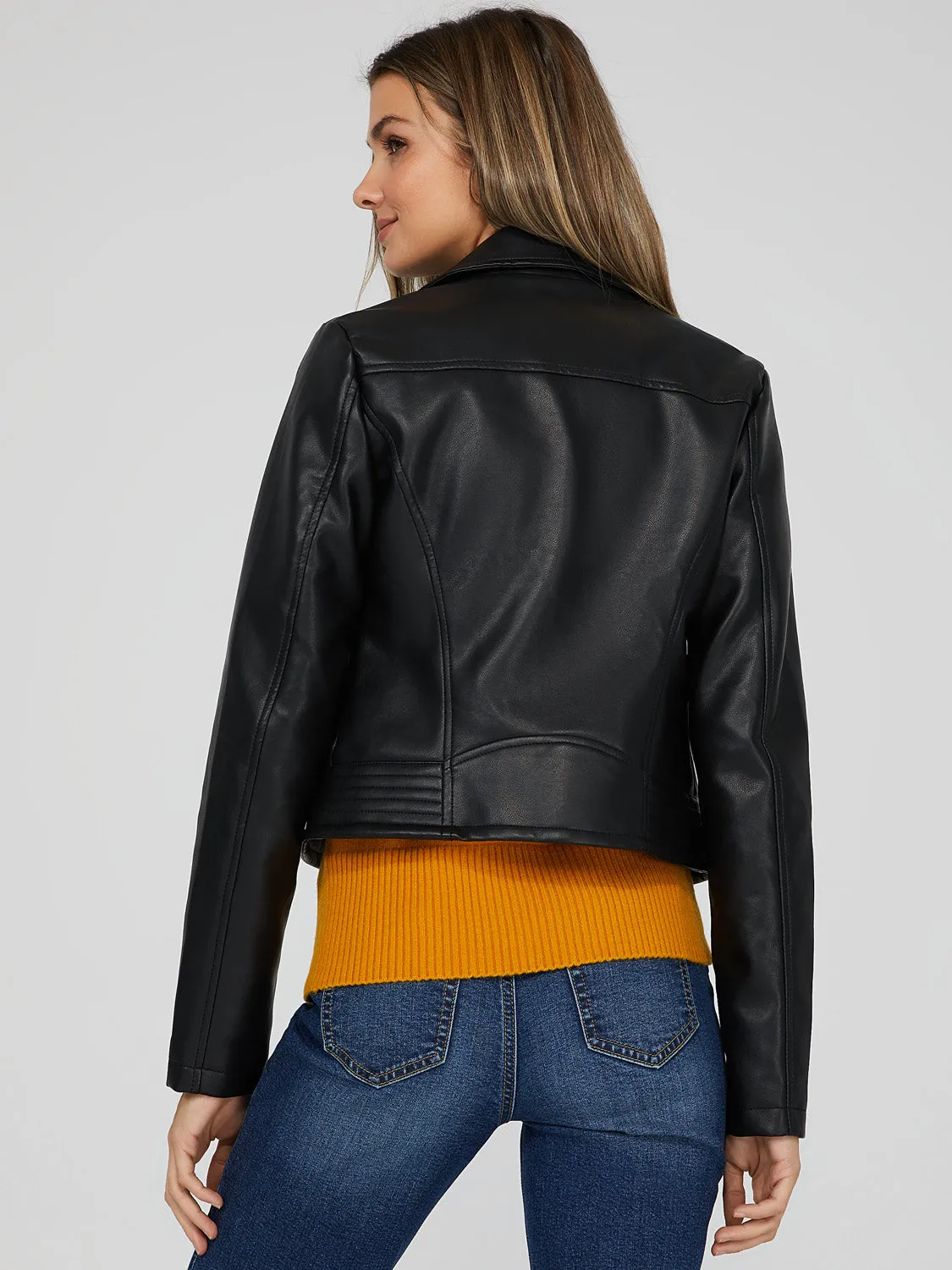 Faux Leather Moto Jacket