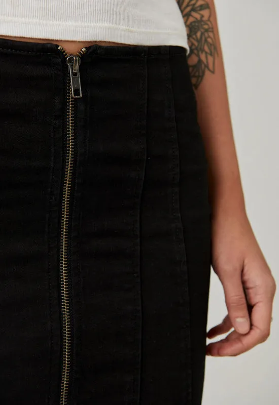 Free People - Layla Denim Mini Skirt Black