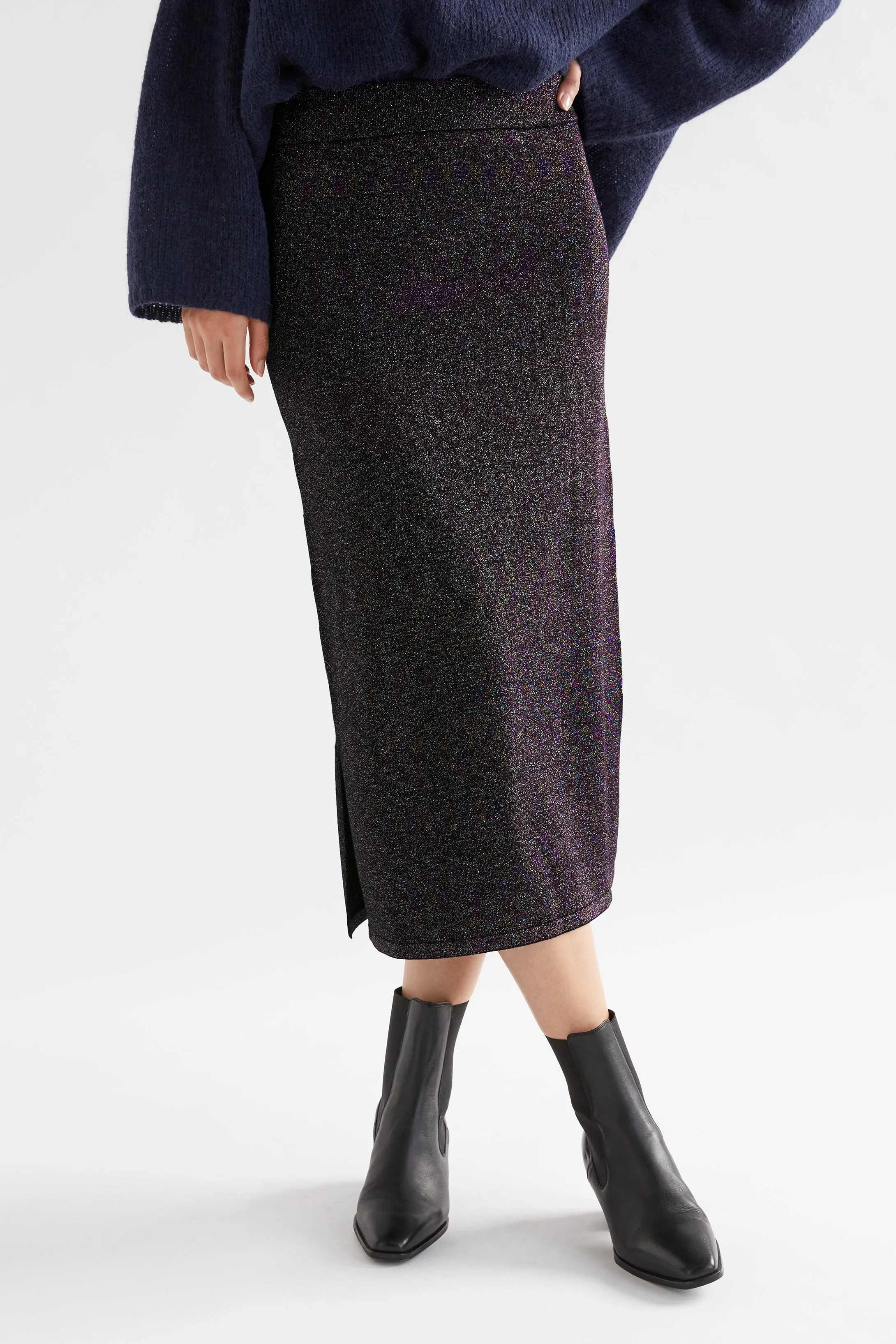 Galaxy Metallic Knit Skirt