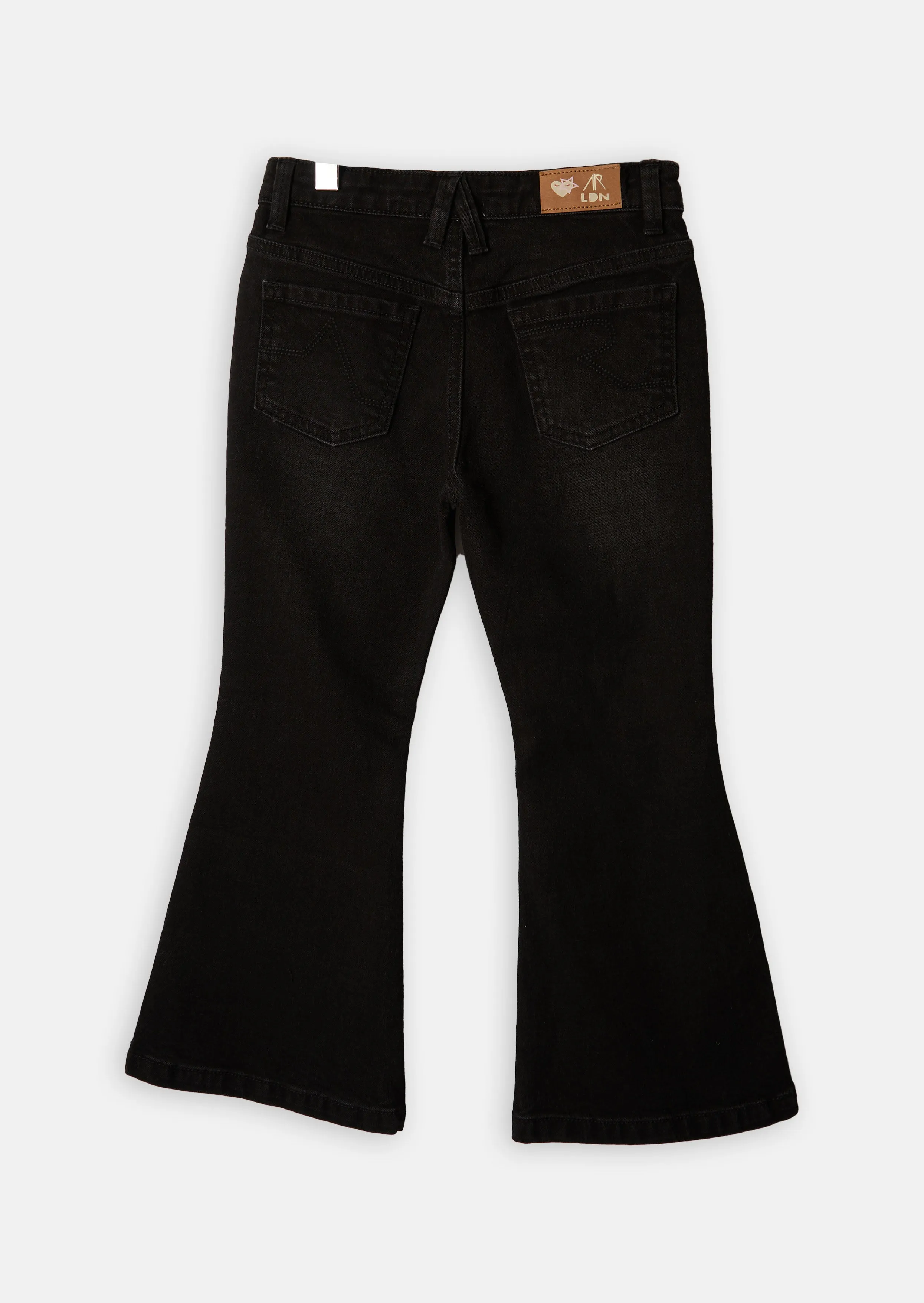 Girls Black Denim Flare Jeans