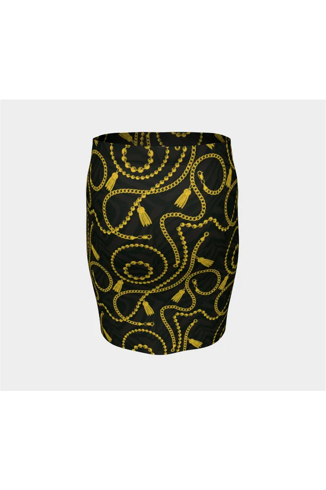 Gold Chain Fitted Skirt