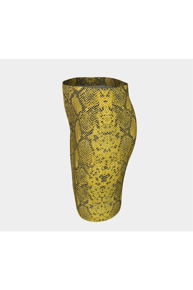 Gold Snakeskin Fitted Skirt