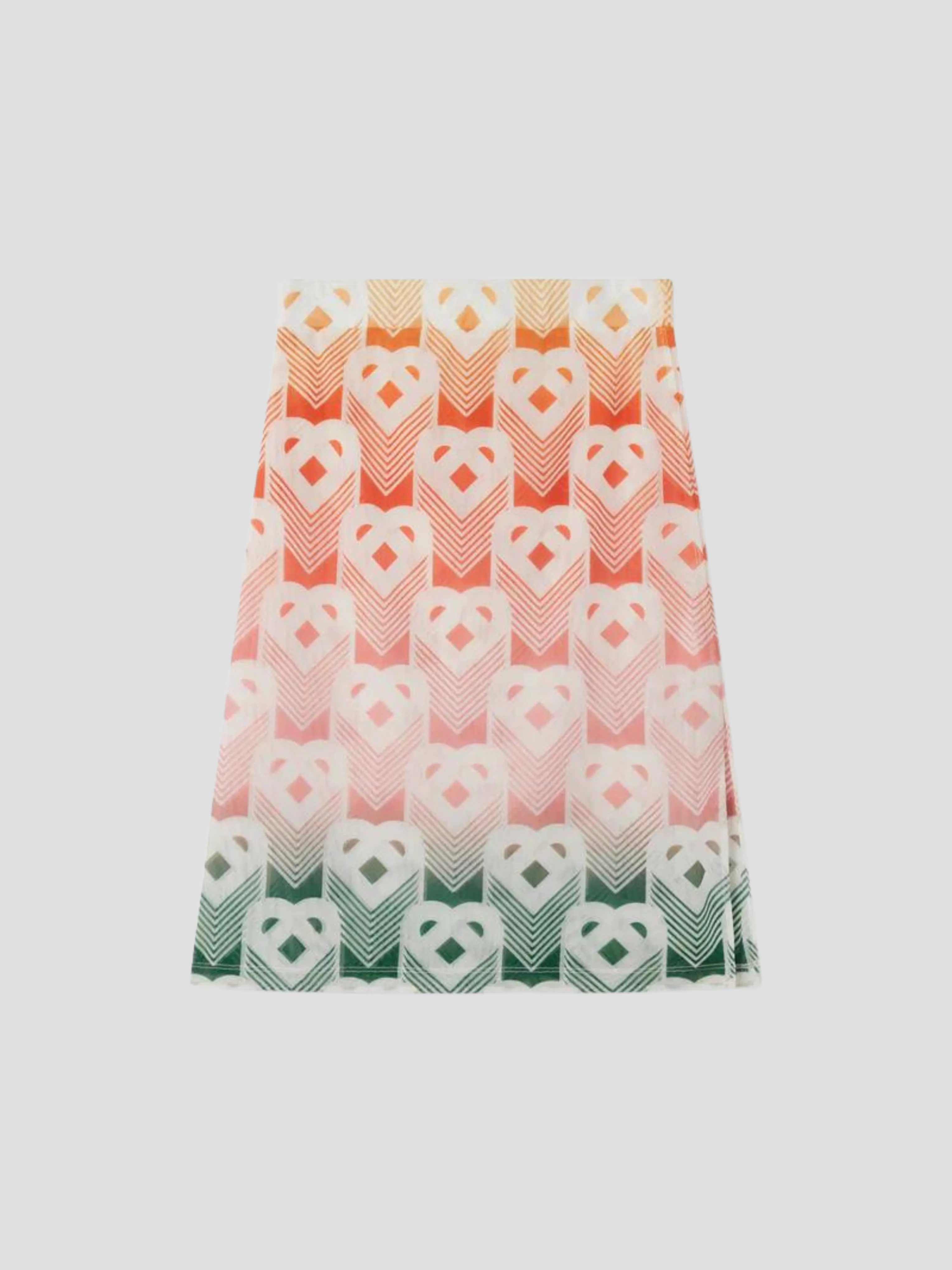 Gradient Heart Monogram Mesh Skirt