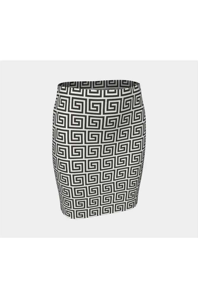 Greek Key Fitted Skirt