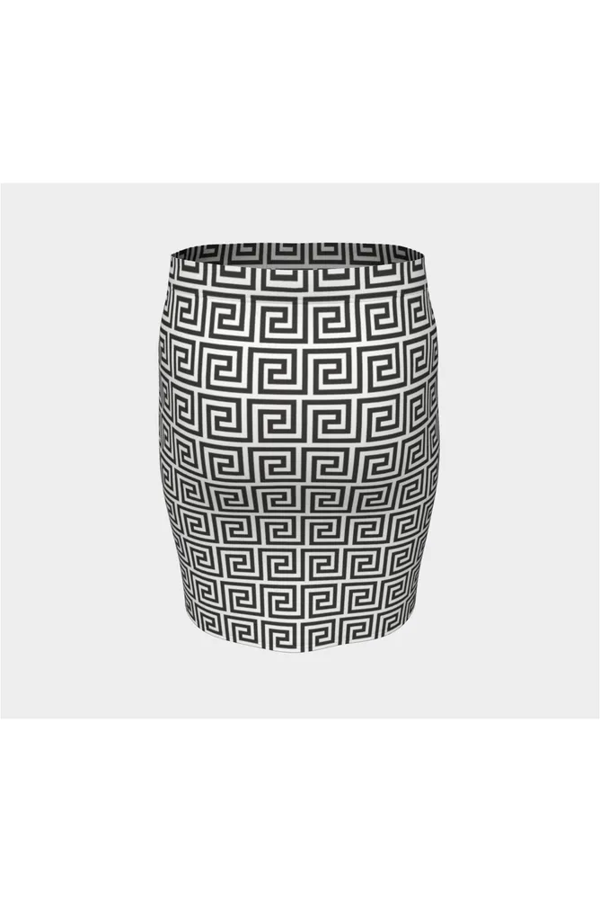 Greek Key Fitted Skirt