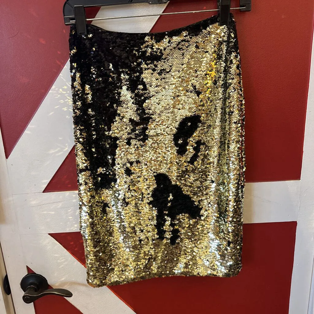 H&M Sequin Metallic Pencil Skirt Size 4