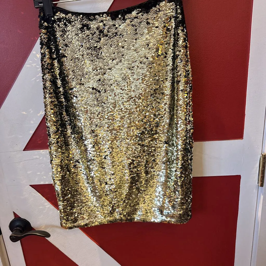 H&M Sequin Metallic Pencil Skirt Size 4