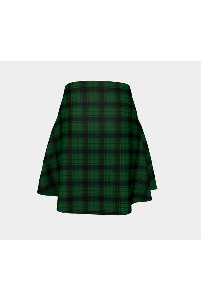 Hunters Green Plaid Flare Skirt