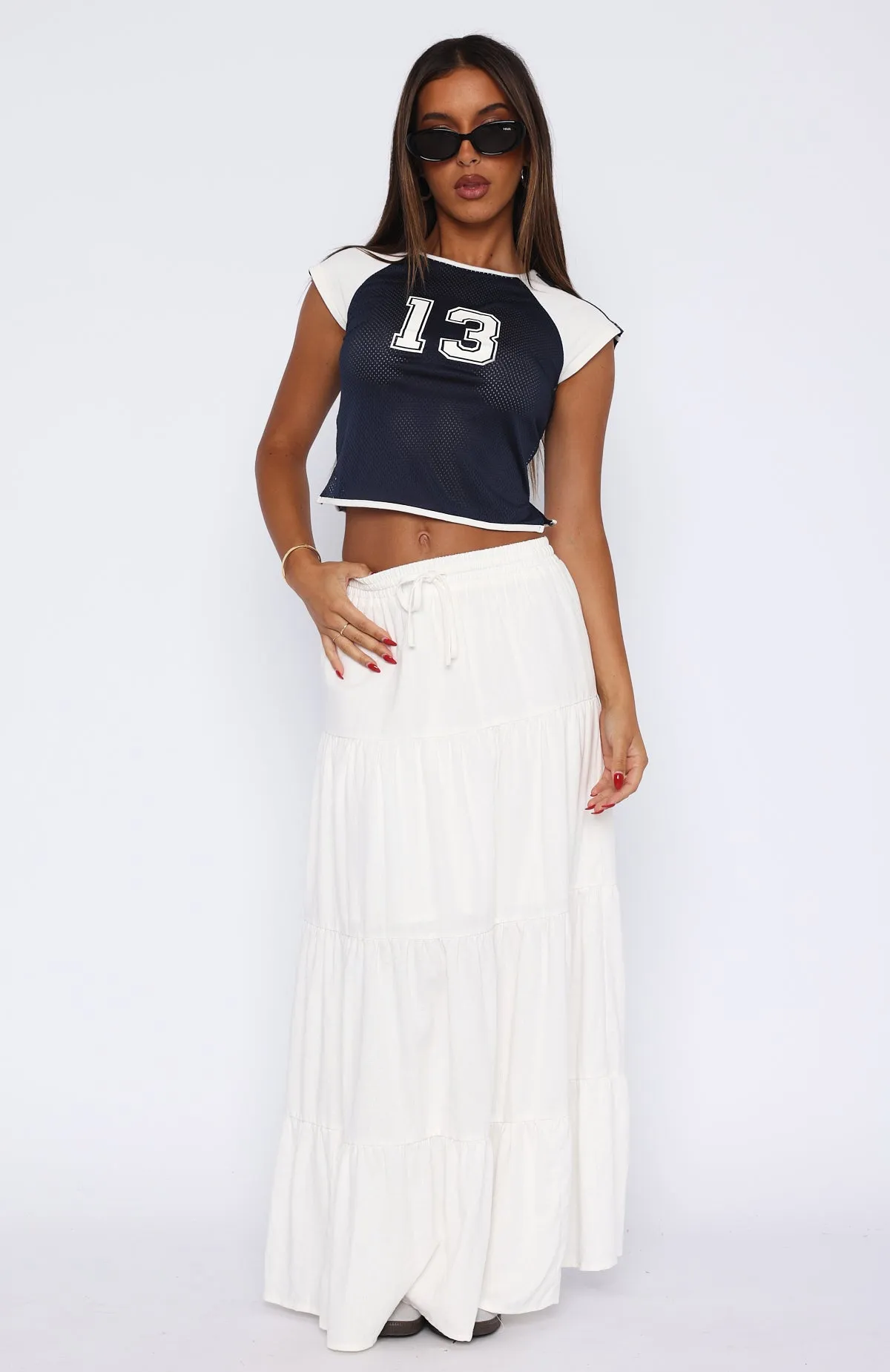 In That Moment Maxi Skirt White