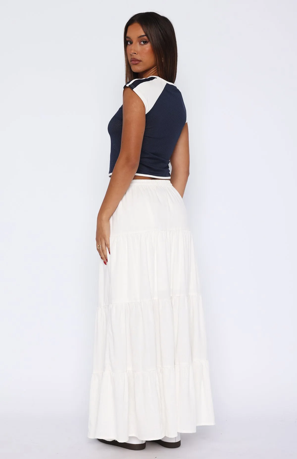 In That Moment Maxi Skirt White