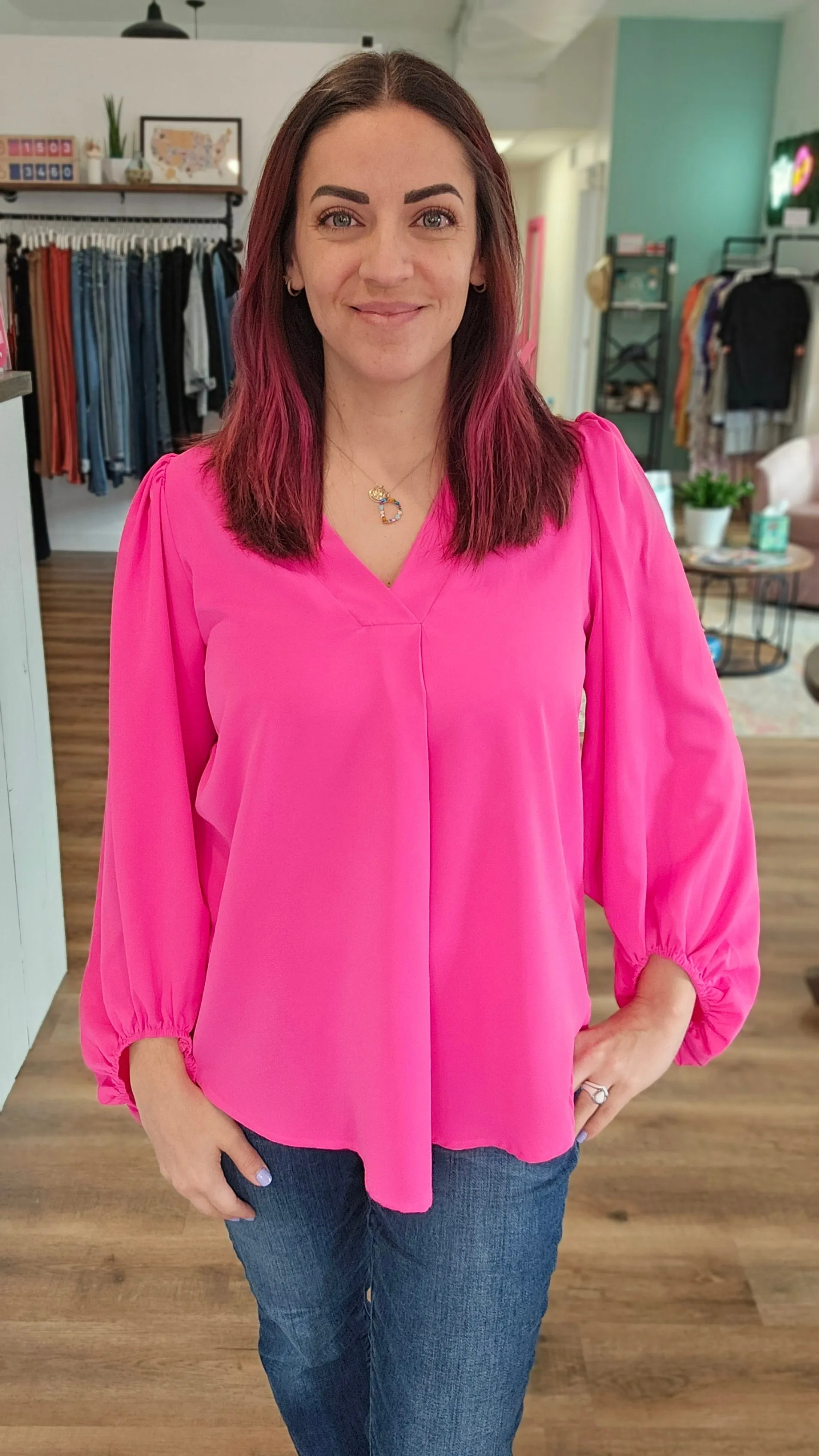 Jamie Bubble Sleeve Blouse