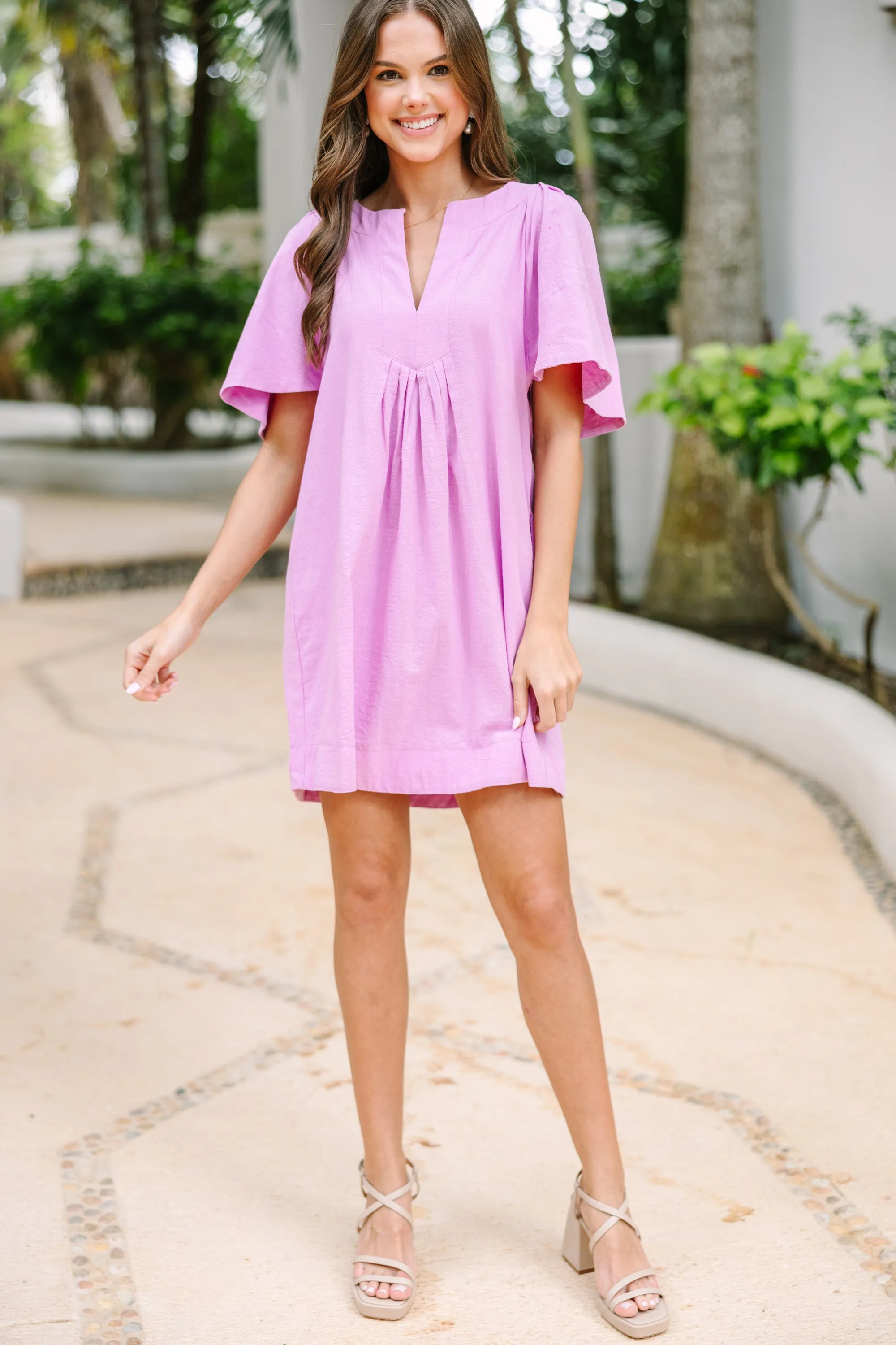 Just A Theory Lavender Purple Cotton Dress