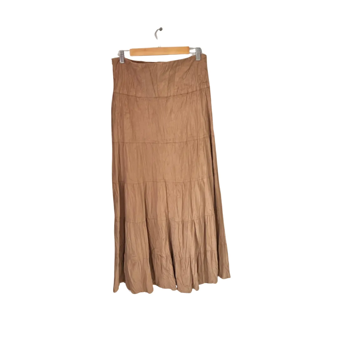 KOTON Beige Velour Long Maxi Skirt | Pre Loved |