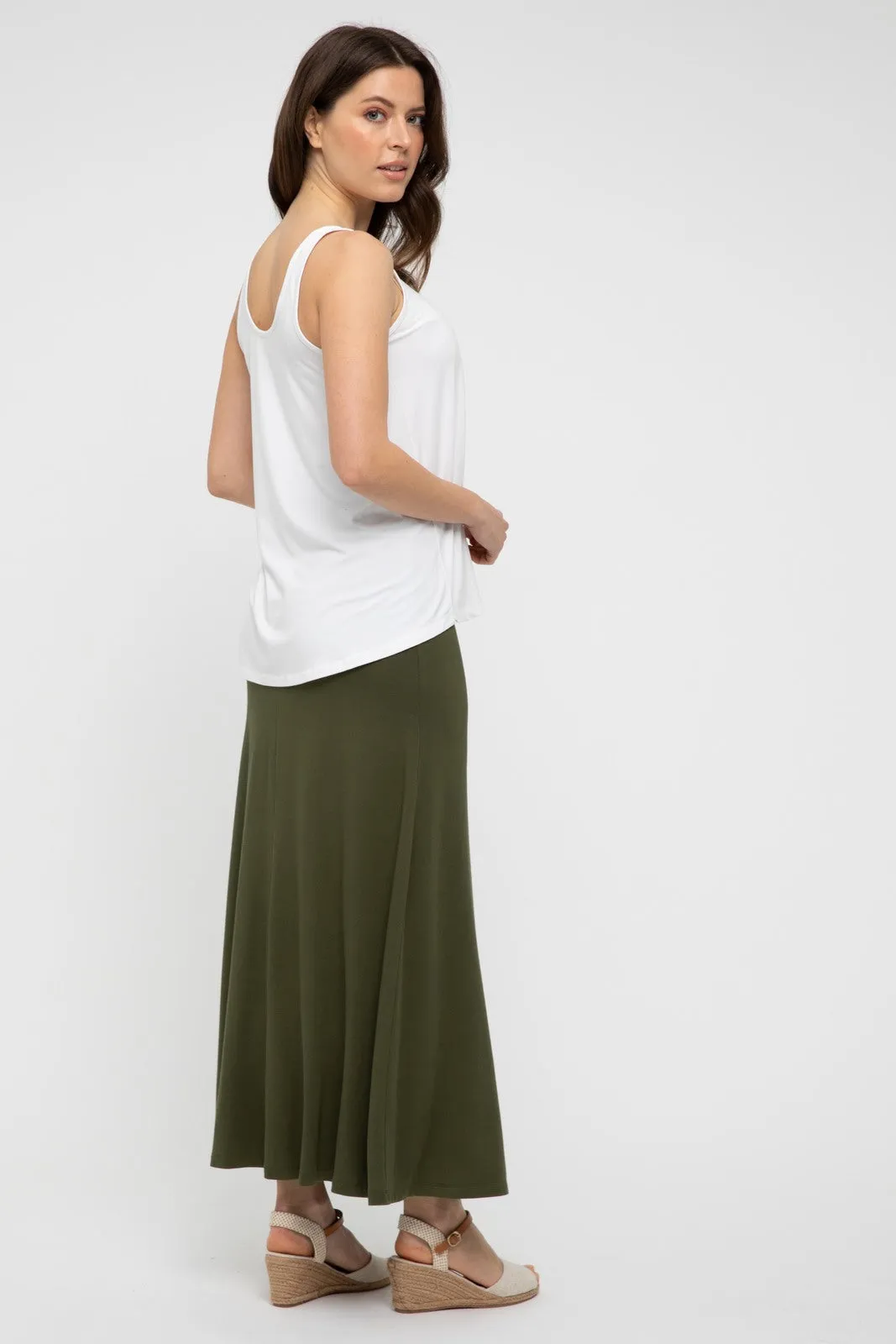 Lana Long Skirt - Dark Olive