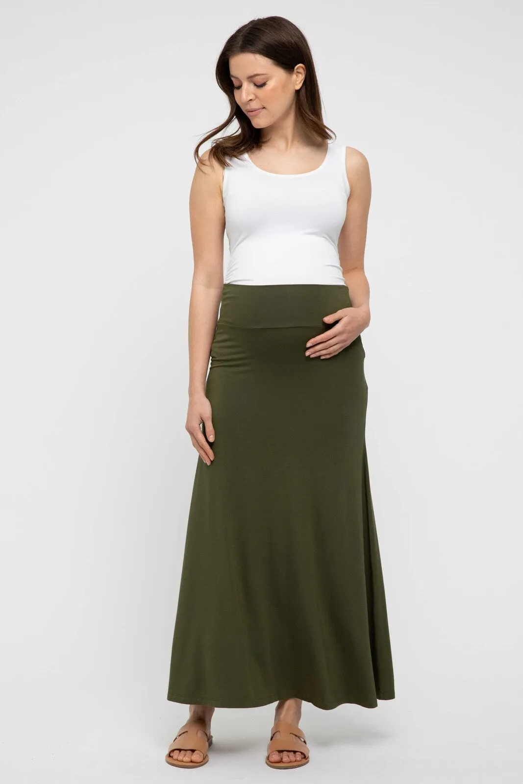 Lana Long Skirt - Dark Olive