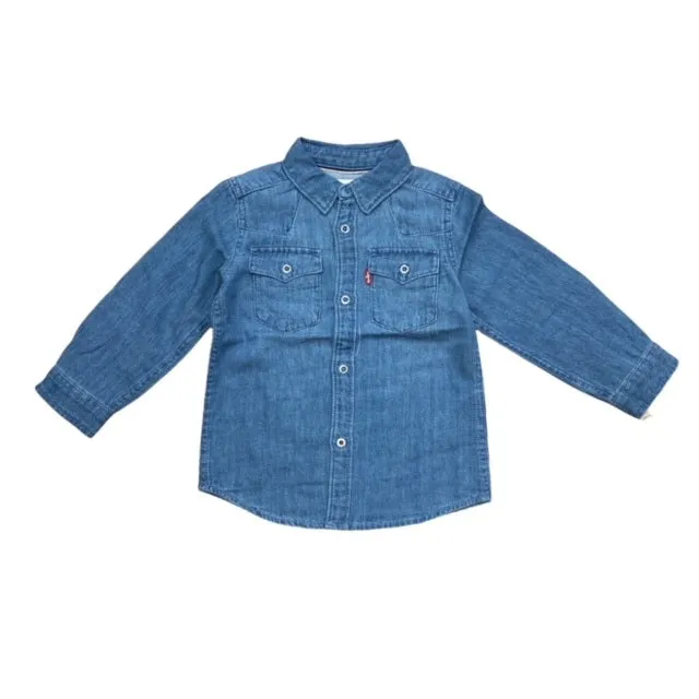 Levi's Kids Boys Denim Shirt Barstow Western 9E6866 M28 Light Blue