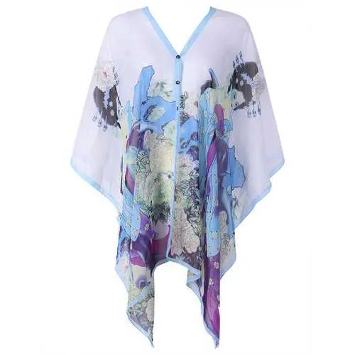 Loose Printed Soft Women Beach Scarves Veil Shawl