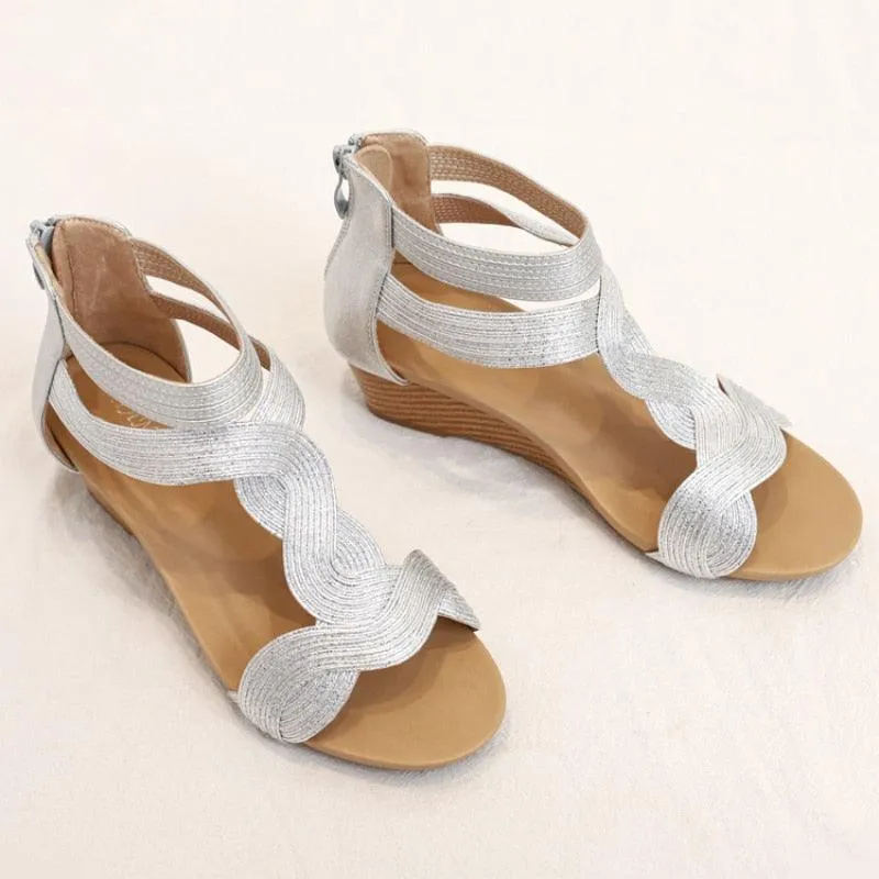 Low Heel Wedge Sandal Shoes