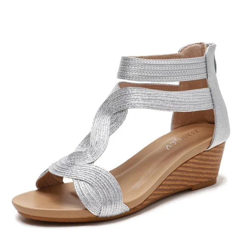 Low Heel Wedge Sandal Shoes