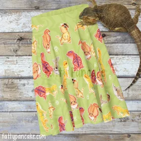 Many Beardies Bearded Dragon Skater Skirt, Cute Reptile Lizard Bottom