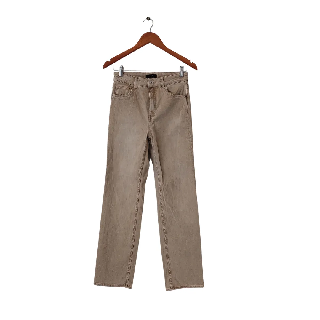 Massimo Dutti Beige Denim Straight-leg Jeans | Gently Used |