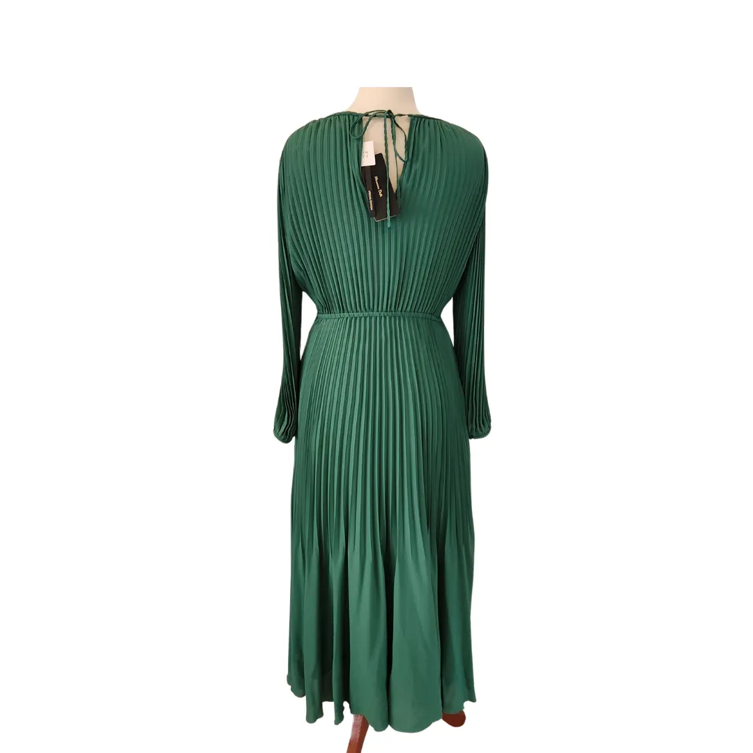 Massimo Dutti Green Pleated Maxi Dress | Brand new |